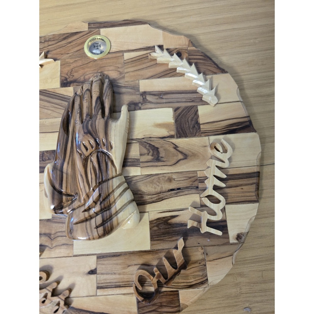Jerusalem Olive Wood "God Bless Our Home" Wooden Plauque - Picture 8 of 10